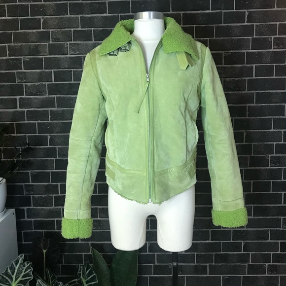 WILSONS LEATHER LIME GREEN LEATHER JACKET - Picture 1 of 16